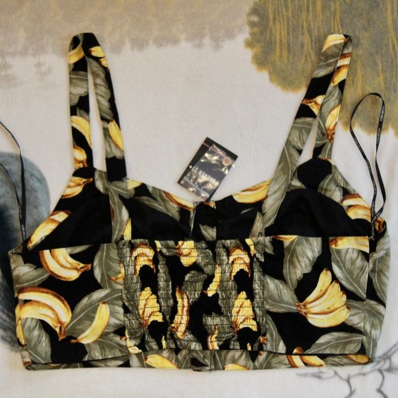 NWT | Forever 21 | Plus Size Top | Tropical Print Crop Top | Bra Top | Size 2X - Picture 2 of 5